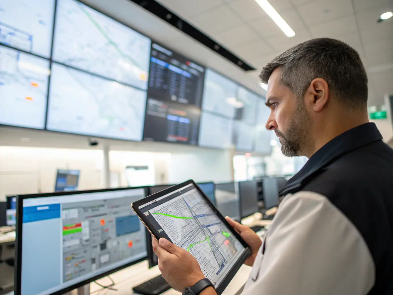 A dispatcher assisting a driver over the phone, showcasing 72Freight's commitment to 24/7 dedicated support and personalized assistance.